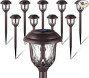 10 Pack Solar Lights Outdoor Decorative Garden Yard Lights for Pathway Walkway Sidewalk Driveway. (Brown, Warm White) by GreenHaven Gardens