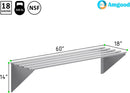 AmGood 18 in. x 60 in. NSF Stainless Steel Tubular Wall Shelf | Heavy-Duty Metal Shelving for Appliances & Equipment | Ideal for Kitchen, Restaurant, Garage, Laundry, Utility Room by GreenHaven Gardens