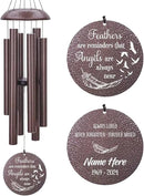 Personalized Wind Chimes for Loss of Loved One, Bereavement & in Memory Wind Chimes, Sympathy Gifts in Memory of Father, Mother, or a Loved One