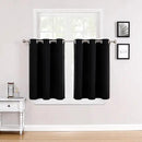 ChrisDowa Small Window Curtains for Kitchen and Bedroom - Grommet Short Thermal Insulated Room Darkening Curtains (2 Panels, Black, 34 x 36 Inch) by CozyNest Decor