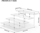 Acrylic Display Riser Stand Shelf Clear 4 Tier Cupcake Stand Perfume Display Holder Figures Desktop Decoration Organizer Showcase Toys Retail Display Rack Candy Dessert Buffet 4 Steps Collection (3 PACKS) by CozyNest Decor