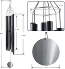 ASTARIN 90 Inch Wind Chimes for Outside with Precision Tuned, Extra Large Handcrafted Wind Chimes Outdoor Bass Tone for Patio, Backyard, Garden, and Outdoor Decor,Black by CozyNest Decor