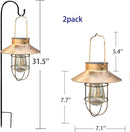 2 Pack Solar Lanterns, Outdoor Hanging Lights Metal with Shepherd Hook Warm White Edison Bulb Design for Garden and Birthday Gifts for Mom Grandma Wife ( Copper) by GreenHaven Gardens