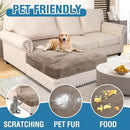 H.VERSAILTEX Velvet Stretch Individual Chaise Cover Sectional Couch Covers for L Shaped Sofa Both Left/Right Furniture Protector Seat Cushion Sofa Cover (1 Piece Chaise Cover, Taupe) by CozyNest Decor