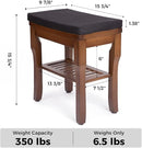 StrongTek Bamboo Shower Bench Seat with Cushion, Shower Stool with Storage Shelf, Lightweight, Non-Slip, Quick-Drain Design, 350 lbs Capacity, Ideal for Bathroom, Spa, Sauna, Living Room by TinyTreasures Baby Boutique