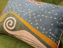 Lumbar Blue Klimt Throw Pillow Cover Art Nouveau Pillowcase Modern Couch Cushion Contemporary Pillowsham Mid Century Chair Farmhouse Cushions Handmade Wool Size 14x20 by CozyNest Decor