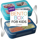 Mini Bento-Box Snack Boxes Set of 2 | Small Portion Lunch Containers for Kids Boys Girls Toddlers | BPA Free | Navy & Blue by TinyTreasures Baby Boutique
