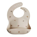 mushie Silicone Baby Bib | Adjustable Fit Waterproof Bibs (Rainbows) by TinyTreasures Baby Boutique