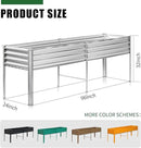 Land Guard Galvanized Raised Garden Bed with Legs, 96×24×32in Raised Garden Beds Outdoor with Drainage Holes, Planter Boxes Outdoor for Backyard, Patio, Balcony, 800lb Capacity, Silver by CozyNest Decor