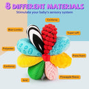 8-in-1 Sensory Balls for Infant Toddlers,Rainbow Fabric Baby Toy for Sensory Development,Montessori Toys for Babies 6-12 Months,8 Different Sensory Tactile Textures with Crinkle Rattle Squeakers by TinyTreasures Baby Boutique