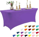 IVAPUPU 6FT Table Cloth for Rectangular Fitted Events Stretch Purple Washable Table Cover Spandex Tablecloth Protector for Party, Wedding, Cocktail, Banquet, Festival by CozyNest Decor