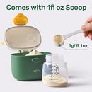 NCVI Baby Formula Dispenser On The Go, Formula Container To Go, Formula Holder for Travel, Outdoor Picnic with Baby Infant, Portable Container for Milk Powder, Snacks, Candy, Fruits (Green) by TinyTreasures Baby Boutique