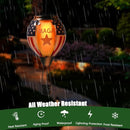 U.S Flag Hot Air Balloon Solar Lantern - MAGA Simulated Flickering Flame Stained Glass Light for Outdoor, Yard Hanging/ Waterproof IP65, Ideal 4th of July Gift for Patriot Veterans Patio Decor by GreenHaven Gardens