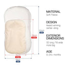 Baby Lounger - Snuggle Cozy Me Infant Lounger for Newborns | Flannel Cover, Breathable Soft, Portable Awake-Time Pad, Essential Baby Gift - White by TinyTreasures Baby Boutique