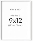 HAUS AND HUES 9x12 White Picture Frame - 9X12 Poster Frame - Vertical & Horizontal Hanging, Shatterproof Plexiglass - Perfect for Home, Room, Office (9x12 in, White) by CozyNest Decor