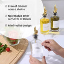 Molimoli Oil and Vinegar Dispenser with Metal Pour Spout, Weighted Pourer, Glass Bottle Dispenser for Kitchen, Olive Oil Cruet, Glass Olive Oil Bottle | 350ml, Set of 2 by CozyNest Decor