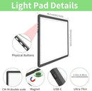 KOBAIBAN A4 Magnetic Light Box with Bag, Rechargeable Diamond Art Light Board with Side Physical Buttons, 3 Color Light Modes Super Bright Light Pad Light Table for Tracing, Drawing, Sketching (Black) by TinyTreasures Baby Boutique