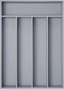 Bamboo Silverware Holder - Drawer Organizer with 5 Slots (Gray) by CozyNest Decor