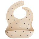 mushie Silicone Baby Bib | Adjustable Fit Waterproof Bibs (Black Daisy) by TinyTreasures Baby Boutique