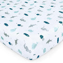 Crib Sheets for Boys or Girls 4-Pack, Fitted Crib Sheet 52'' x 28'' for Standard Crib & Toddler Mattress, Soft and Breathable Material, Baby Crib Sheets Neutral, Dinosaurs & Ocean by TinyTreasures Baby Boutique
