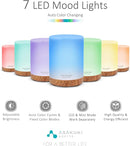 ASAKUKI 300ML Essential Oil Diffuser, Quiet 5-in-1 Premium Humidifier, Home Fragrance Aroma Diffuser with 7 LED Color Changing Light and Auto-Off Switch -Light Brown by TinyTreasures Baby Boutique