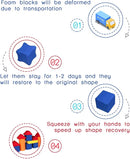 Toddler Foam Building Blocks, 12 PCS + 4 Kinds of Shapes Colourful Stacking Block Sets for Kids, Soft Foam Building Blocks Throwing Toys by TinyTreasures Baby Boutique