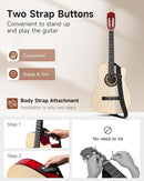 Moukey 38" Acoustic Guitar for Beginners Kids Youth Adult Cutaway Guitarra Acustica Kit with Chord Poster, Gig Bag, Tuner, Picks, Nylon Strings, Capo, Strap - Natural by TinyTreasures Baby Boutique