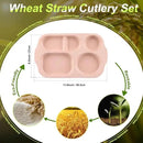 12 Inch Divided Plates4 PCS - Reusable Unbreakable Wheat Straw Plates, Dinnerware Lunch Tray Plates Tableware for Kitchen, Picky Eaters, Campers and Portion Control (Blush) by CozyNest Decor