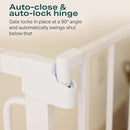 Cumbor 36" Extra Tall Baby Gate for Stairs, 29.7-57" Extra Wide Dog Gate for Doorways Hallways, Pressure Mounted Child Gate for Wide Opening, Auto Close Personal Safety for Babies and Pets, White by TinyTreasures Baby Boutique