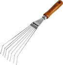Japanese Hand Rake Garden Tool, Japanese Steel with Wood Handle, Small Rake for Leaves, Handheld Garden Cleaning Tool, Made in Japan, Silver by GreenHaven Gardens
