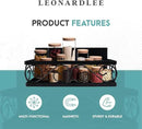 LEONARDLEE Magnetic spice Rack, Stronger Magnet with Wall Mount Option. 4 Removable Hooks, Perfect Space Saver for Kitchen- for Holding Spices, Jars, Bottle, cans (Pack of 2) by CozyNest Decor