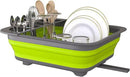 THANSTAR Collapsible Dish Drying Rack for RV Campers Portable Dinnerware Drainer Organizer for Kitchen Travel Trailer-Green by CozyNest Decor