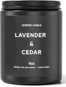 Lavender＆Cedar Candle, 9oz Scented Candle for Men, Scented Candles for Home, Soy Candle Gifts for Men, Personalized Blessing Minimalist Men's Scented Candle by CozyNest Decor