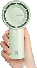 JISULIFE Portable Handheld Turbo Fan [16H Max Cooling Time], 4000mAh USB Rechargeable Personal Battery Operated Lash Small Pocket Fan with 5 Speeds for Travel/Outdoor/Vacation/Concerts - Green by TinyTreasures Baby Boutique