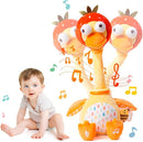 Jollybaby Plush Talking Singing Dancing Musical Strawberry Duck Toy for Toddlers 1-3 Just Like Cactus Toy, Music Mimicking Interactive Toys for Crawling Kids, Sensory Gift for Baby 0-6-12 Month by TinyTreasures Baby Boutique