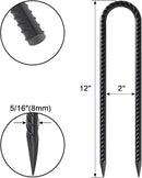 VVOKGO Trampoline Stakes 12 Inches Anchors High Wind Heavy Duty, 8-Pack U Shaped Tie Down Anchor Kit for Ground, Camping Tent, Soccer Net, Swing Set, Black by CozyNest Decor