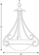 Progress Lighting 3-Light Tea Stained Glass Transitional Inverted Pendant Light, Torino Collection, Indoor, P3847-77, Forged Bronze by CozyNest Decor