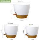 12/10/9 inch Large Self Watering Pots, Plant Pots with Mesh Drainage Holes for Indoor Outdoor Garden Plants, Flower Pots with Deep Reservoir, 3 Pack Plastic Planters, White with Brown by CozyNest Decor