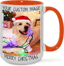 Ship Next Day Custom Mug Design Your Own Photo Text Personalized Picture Gifts for Women Men Customized Gifts Idea Personalized Coffee Mugs 15oz Orange Handle by TinyTreasures Baby Boutique