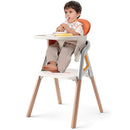 CoziBB Baby High Chair, 6 in 1 Convertible Growing Baby Highchairs for Babies and Toddlers, Baby Chair with Adjustable Dining Tray and Seat, 5-Point Safety Belt,White by TinyTreasures Baby Boutique