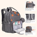 BabbleRoo Extra Large Diaper Bag Backpack, Expandable Baby Bag with Up to 50% More Capacity - Travel Essentials Baby Bag Tote with Changing Pad, Stroller Straps & Pacifier Case - Unisex, Dark Gray by TinyTreasures Baby Boutique