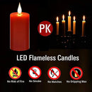 Flameless Flickering Battery Operated Candles 9PACK Real Wax Pillar LED Candles with 10-Key Remote Control and 24 Hours Timer for Wedding, Party, Home Decoration (Red) by GreenHaven Gardens
