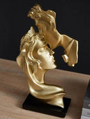 Couples Kiss Sculpture,Abstract Art Couple Sculpture Home Furnishing Resin Statue Decoration Romantic Statue Used for Home Decoration, Wedding, Gift. (Gold) by CozyNest Decor
