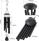 Wind Chimes for Outside, Large Aluminum Wind Chimes – Deep Tones & Soothing Melodies Ideal for Garden, Patio Decor, and Windchimes Outdoors for Loss of Loved One (32'' Black) by CozyNest Decor
