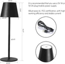 Maksone 2 Pack LED Cordless Table Lamp, 6600mWh Rechargeable Battery Desk Lamp, 3000K Stepless Dimming Night Light, IP54 Waterproof Metal Outdoor Portable Lamp for Restaurant, Patio (Black) by CozyNest Decor