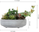 MyGift Assorted Indoor Fake Plants Artificial Succulent Arrangement in Round Gray Cement Planter Pot by CozyNest Decor
