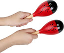 Maracas, Wooden Shaker Musical Percussion Instrument for Adult Kids Babies Toddlers, Red by TinyTreasures Baby Boutique