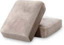 PrinceDeco Stretch Velvet Cushion Cover Sofa Cushion Slipcover for Loveseat Sofa Couch Cushion Furniture Protector Seat Cushion Sofa Cover(Each Width Up to 29.5", Oatmeal) by CozyNest Decor