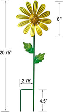 WAIU Metal Daisy Garden Stakes, Wind Catcher Spinner Garden Stakes, Garden Windmill Stakes Outdoor Wind Catchers, Yard Decor Stakes, Set of 3… by CozyNest Decor