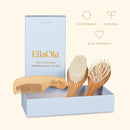 Natural Bamboo Hair Brush & Comb Set, 3 Piece - Cradle Cap Brush, Massage Hair Brush, Bamboo Comb for Toddlers, Newborns & Infants I Baby Registry Gift by TinyTreasures Baby Boutique